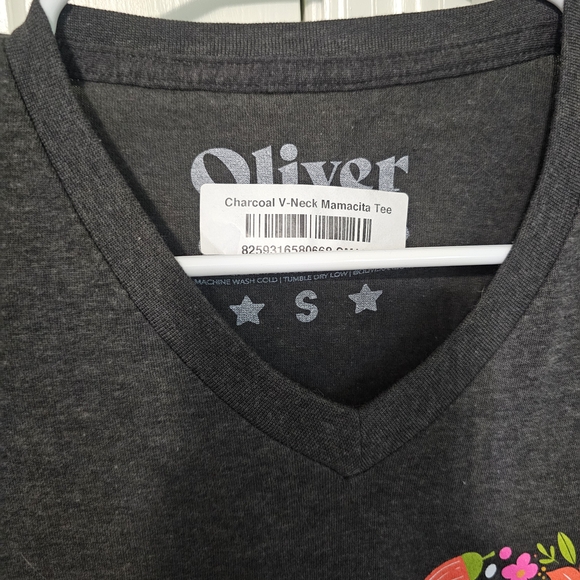 Olivers Gray and Pink Short Sleeve Tee with Vibrant Graphic - Picture 2 of 2